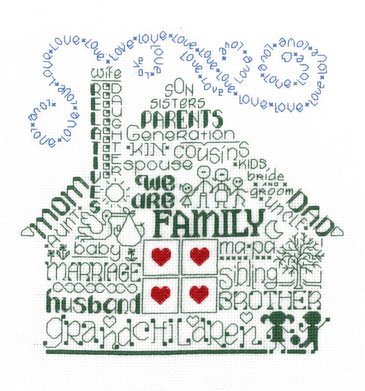 lets be family family word design