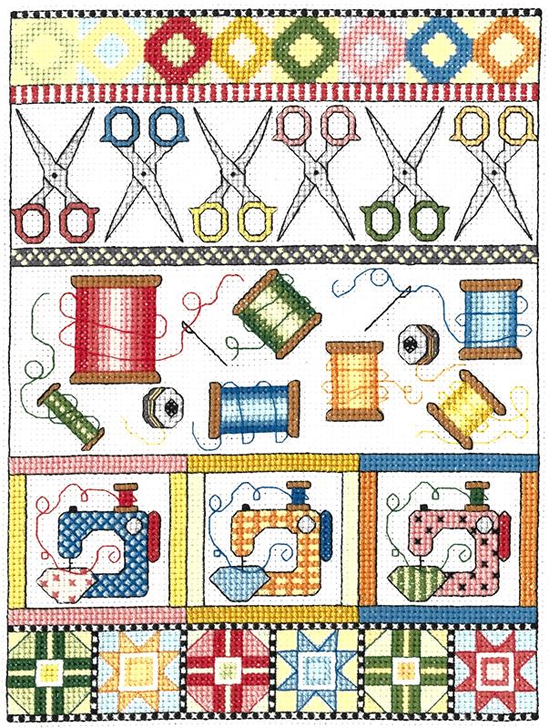 "Sewing Sampler" Cross Stitch Design at Imaginating