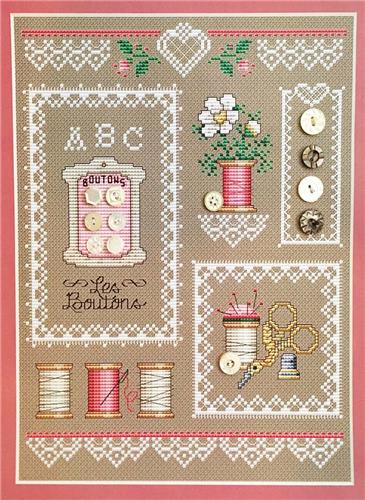 Buttons & Lace | Cross Stitch Design at Imaginating